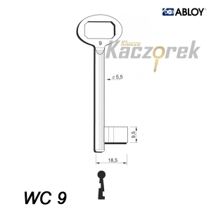 Číslovaný Abloy WC 9 - surový klíč